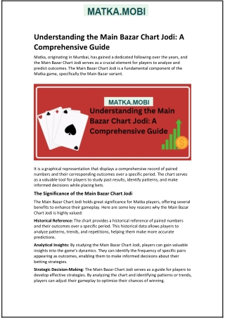 Understanding the Main Bazar Chart Jodi: A Comprehensive Guide