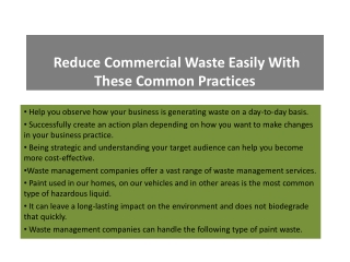 Reduce Commercial Waste Easily With These Common Practices