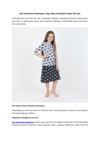Sun Protection Swimwear Stay Safe and Stylish Under the Sun