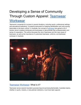 Developing a Sense of Community Through Custom Apparel - Teamwear Workwear