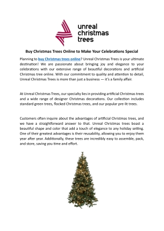 Buy Christmas Trees Online to Make Your Celebrations Special