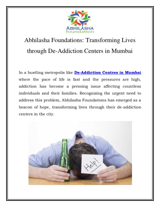 De-Addiction Centres in Mumbai Call-8484929037