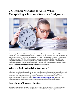 7 Common Mistakes to Avoid When Completing a Business Statistics Assignment