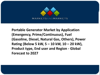 [PPT] Portable Generator Market Opportunities and Challenges