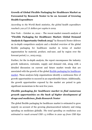 Flexible Packaging for Healthcare Market[1]
