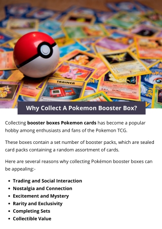 Why Collect A Pokemon Booster Box?