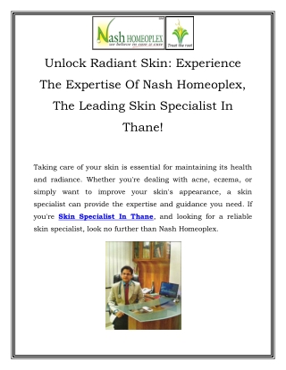 Skin Specialist In Thane Call- 912226741516