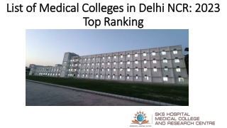 List of Medical Colleges in Delhi NCR 2023 Top Ranking