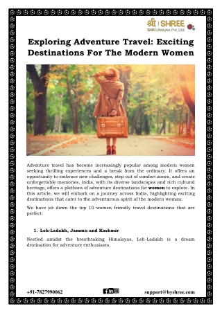 Exploring Adventure Travel: Exciting Destinations For The Modern Women