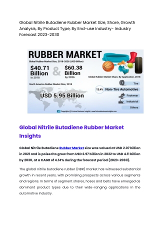 Global Nitrile Butadiene Rubber Market Size