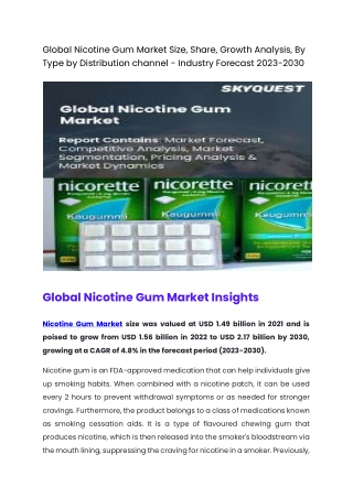 Global Nicotine Gum Market Size