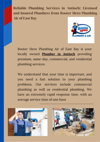 Reliable Plumbing Services in Antioch Licensed and Insured Plumbers from Rooter Hero Plumbing Air of East Bay