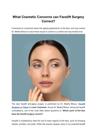What Cosmetic Concerns can Facelift Surgery Correct