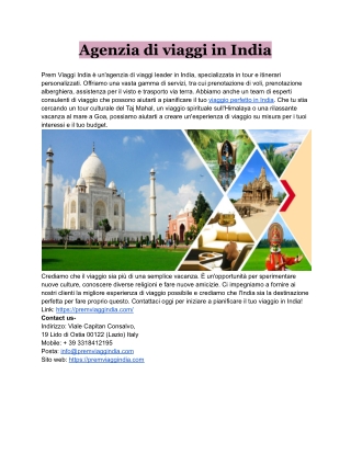 Agenzia di viaggi in India 