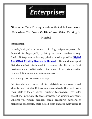 Digital And Offset Printing Service in Mumbai Call-9870284140