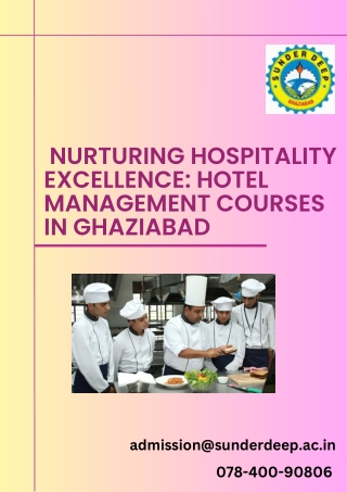 Nurturing Hospitality Excellence: Hotel Management Courses in Ghaziabad