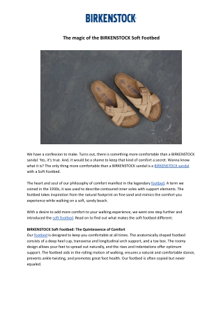 The magic of the BIRKENSTOCK Soft Footbed