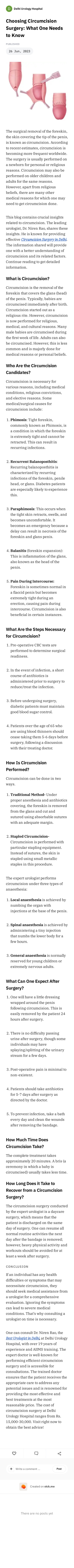 Choosing Circumcision Surgery: What One Needs to Know