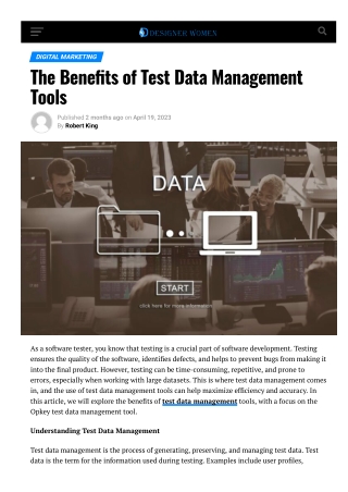 The Benefits of Test Data Management Tools