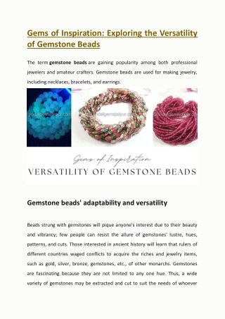 Gems of Inspiration: Versatility of Gemstone Beads