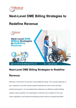 Next-Level DME Billing Strategies to Redefine Revenue