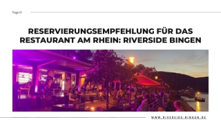 Reservierungsempfehlung für das Restaurant am Rhein: Riverside Bingen