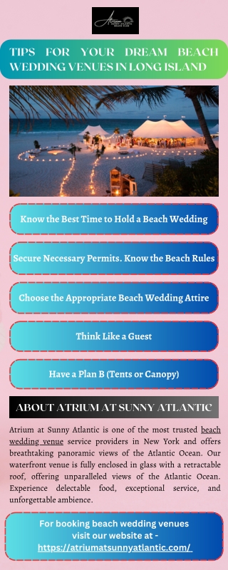 Tips for Your Dream Beach Wedding Venues in Long Island