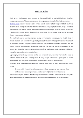 Body Fat Scales
