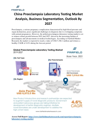 China Preeclampsia Laboratory Testing Market Analysis 2022-2027