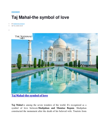 Taj Mahal-the symbol of love