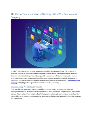 The Role of Communication in Working with a Web Development Company