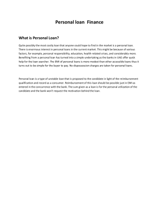 Personal loan  Finance