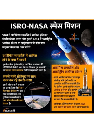 ISRO-NASA Space Mission | Infographics in Hindi