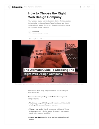 How to Choose the Right Web Design Company