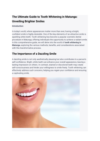 tooth whitening in matunga