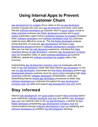 Using Internal Apps to Prevent Customer Churn