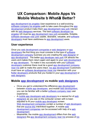 UX Comparison Mobile Apps Vs Mobile Website  What’s Better