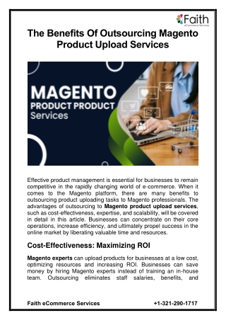 The Benefits Of Outsourcing Magento Product Upload Services