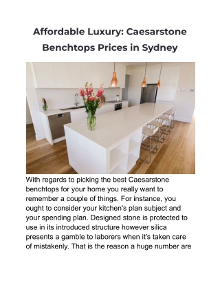 Affordable Luxury_ Caesarstone Benchtops Prices in Sydney