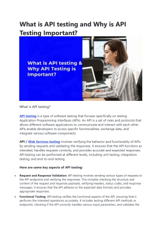 What is API testing and Why is API Testing Important