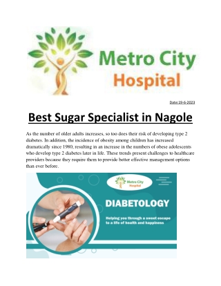 Best Sugar Specialist in Nagole