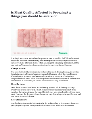 Is Meat Quality Affected by Freezing 4 things you should be aware of