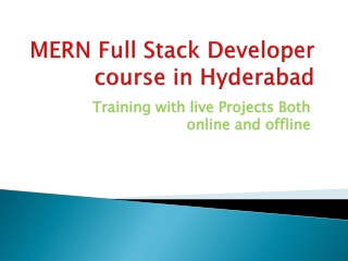 MERN Full Stack Developer course in Hyderabad