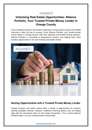 Unlocking Real Estate Opportunities: Alliance Portfolio