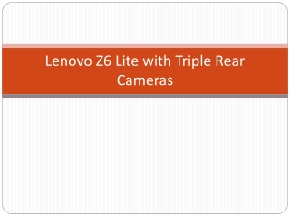 Lenovo Z6 Lite with Triple Rear Cameras