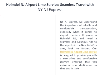 Experience Seamless Travel with NY NJ Express