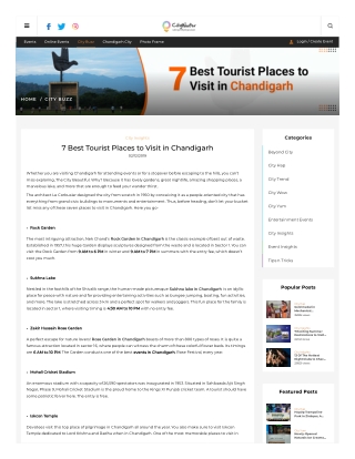 Tourist Places to Visit in Chandigarh