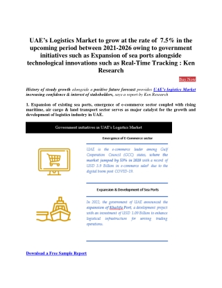 Top Players in UAE Logistics Market  - Ken Research