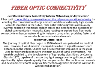 fiber optic connectivity (ppt)