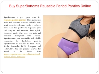 Buy SuperBottoms Reusable Period Panties Online